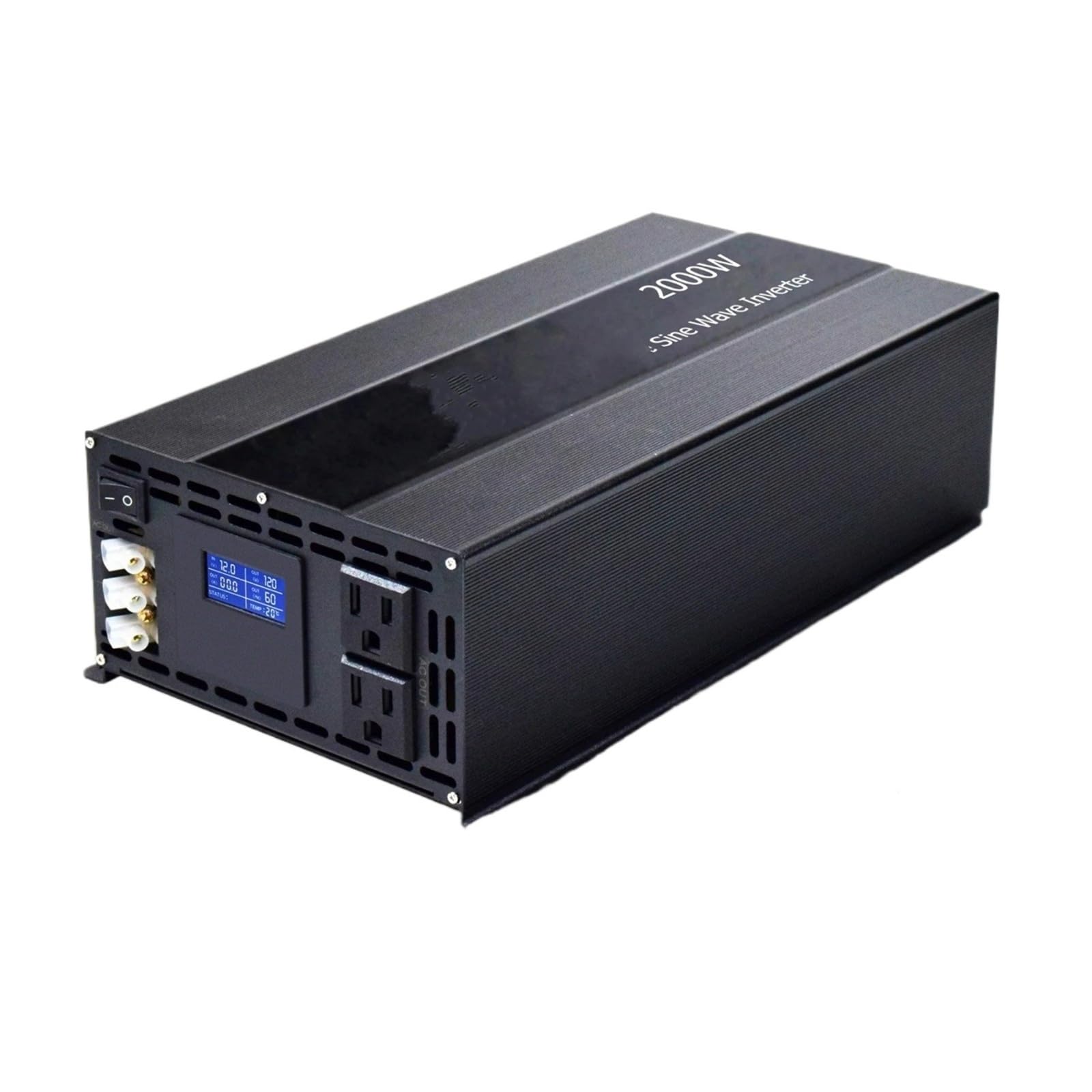 Inverter Convertisseur Hors Réseau 1KW 2KW 3KW Onduleur Onde Sinusoïdale pour Batterie Panneau Solaire 12V/24V/36V/48V DC 110/120V/220V/230V/240V AC(2000W,12V,120V)