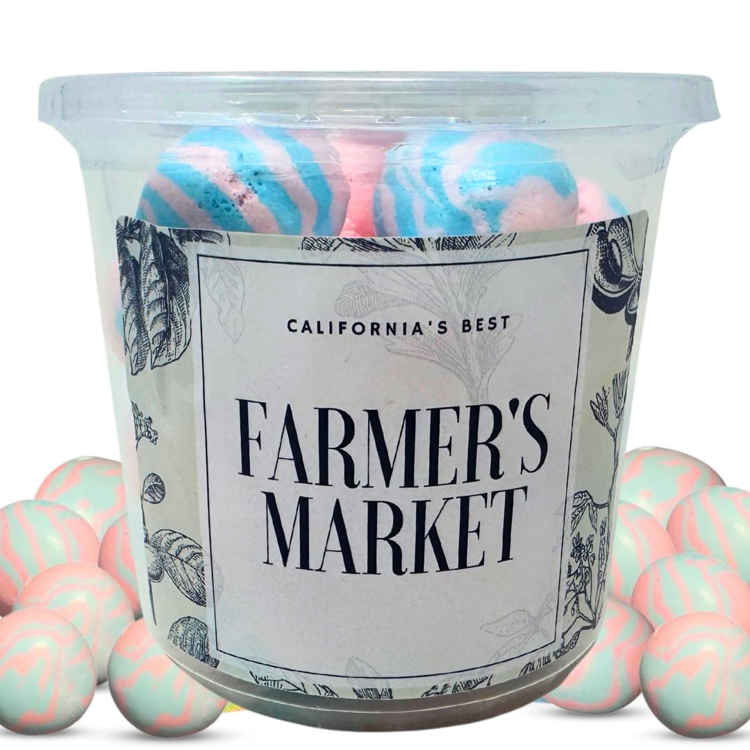Farmers Market Cotton Candy Taffy - Blue And Pink, Freeze-Dried Freshness, Fluffy, Soft Texture - Whipped Cotton Candy Taffy, (2 oz)