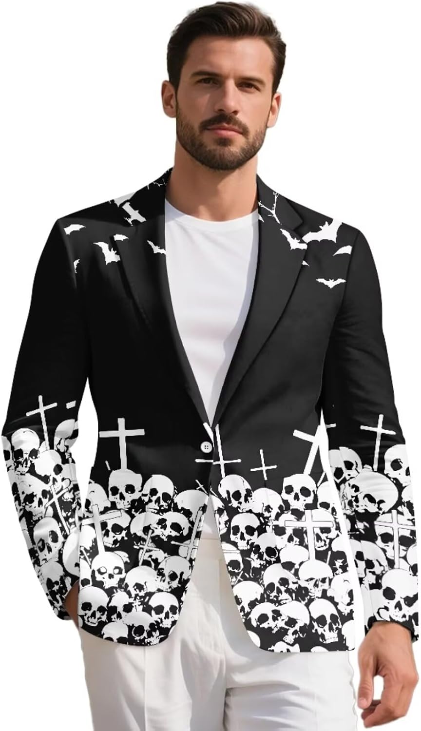 Yewattles Mens Blazers Slim Fit Business Casual Men Suit Sport Coat One Button Travel Blazer Lightweight Suit Jacket