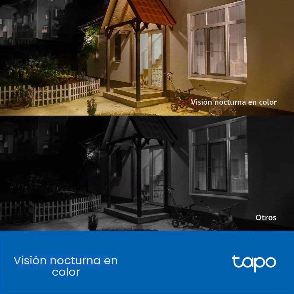Tapo C411 Kit 2K 3MP Cámara de Seguridad con batería inalámbrica para Exteriores, cámara de Seguridad Solar, cámara Nocturna de Color al Aire Libre, detección de IA, IP65, no Requiere concentrador