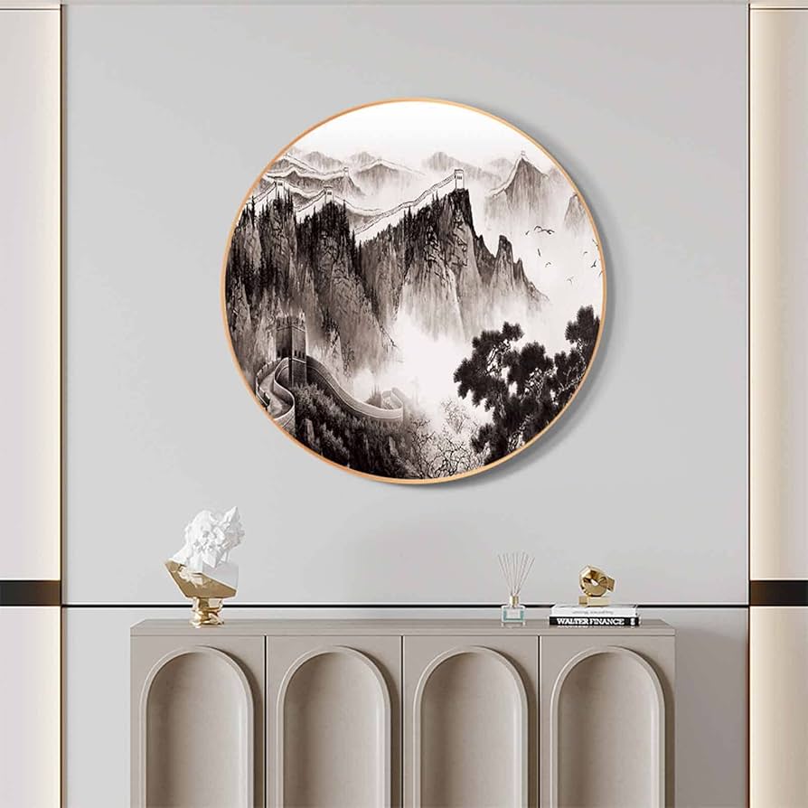 額縁 美術品 水墨画 飾り 山水絵 日本画 中国画 伝統芸術 真作