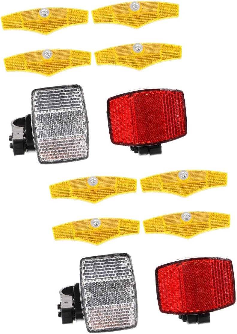 2sets Reflective Rear Bike Mirror Cycling Light Reflectors for Night Riding Bike Decorations Safety