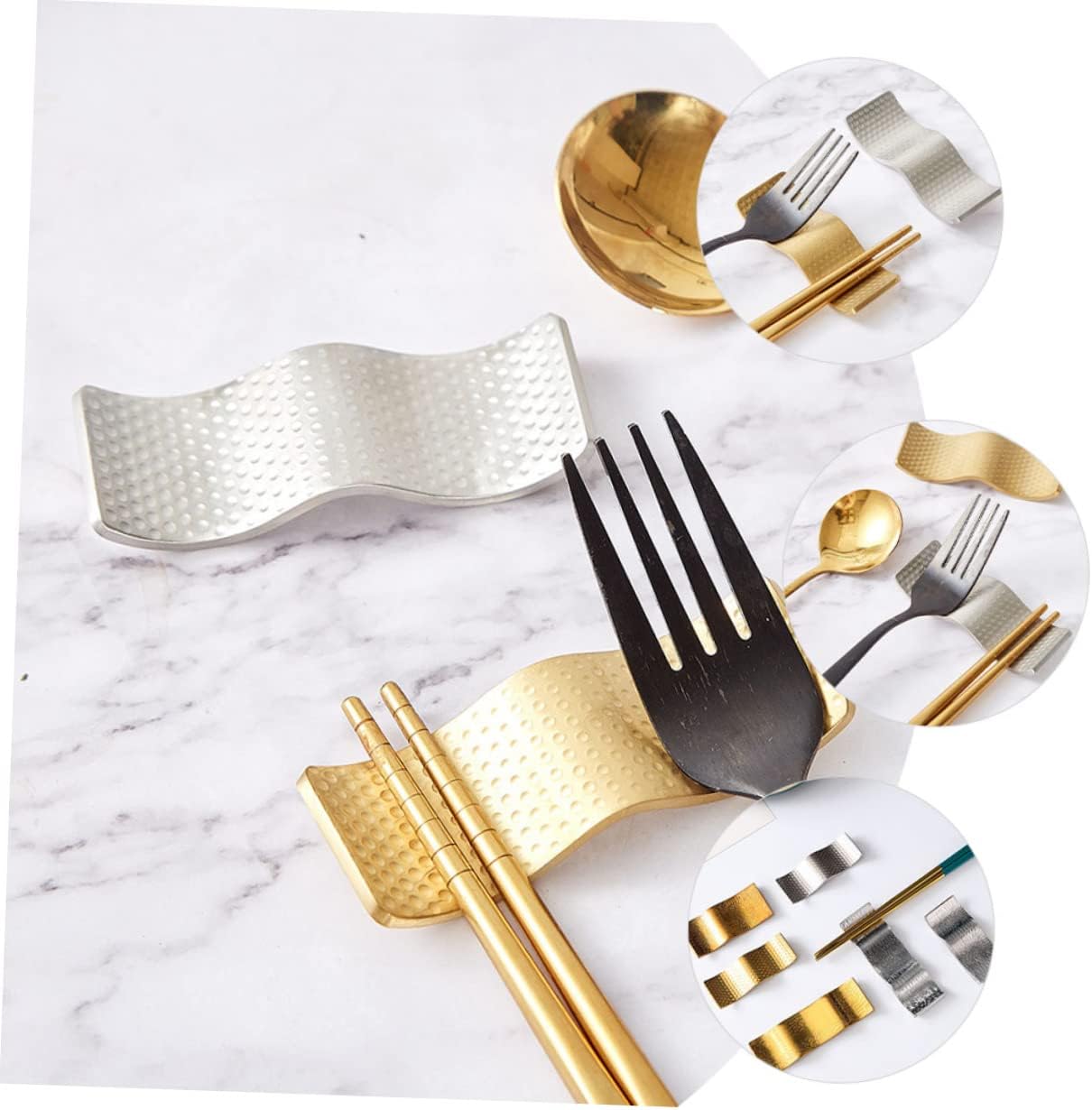 ORFOFE Stainless Steel Chopsticks Rest Holder for Fork and Chopsticks Tableware Storage Rack for Home Kitchen Dining Multi Purpose Cutlery Holder