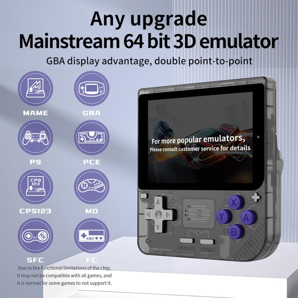 Aoresac Lettore di Giochi Portatile, Console per Videogiochi Portatile con Schermo IPS da 3,5'' con Chip di Aggiornamento, Batteria a Lunga Durata per Intrattenimento Senza Fine, (128G)
