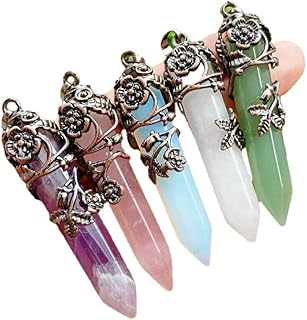 Sudemota Encantos de Cuentas Venta al por Mayor lotes 5 Piezas Amatista Variar Piedra Rosa Colgantes hexágono Chakra Reiki curación Amuleto Colgantes de Bricolaje