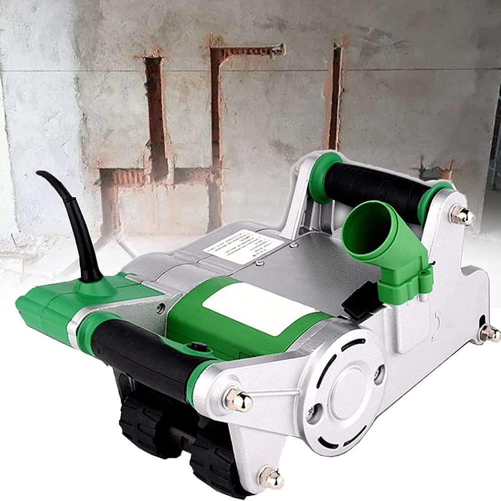Máquina perseguidora de pared de 1100 W, cortador eléctrico de ranura de hormigón, 1600 RPM, profundidad de ranura ajustable de 20 a 30 mm, diseño colgante que ahorra espacio