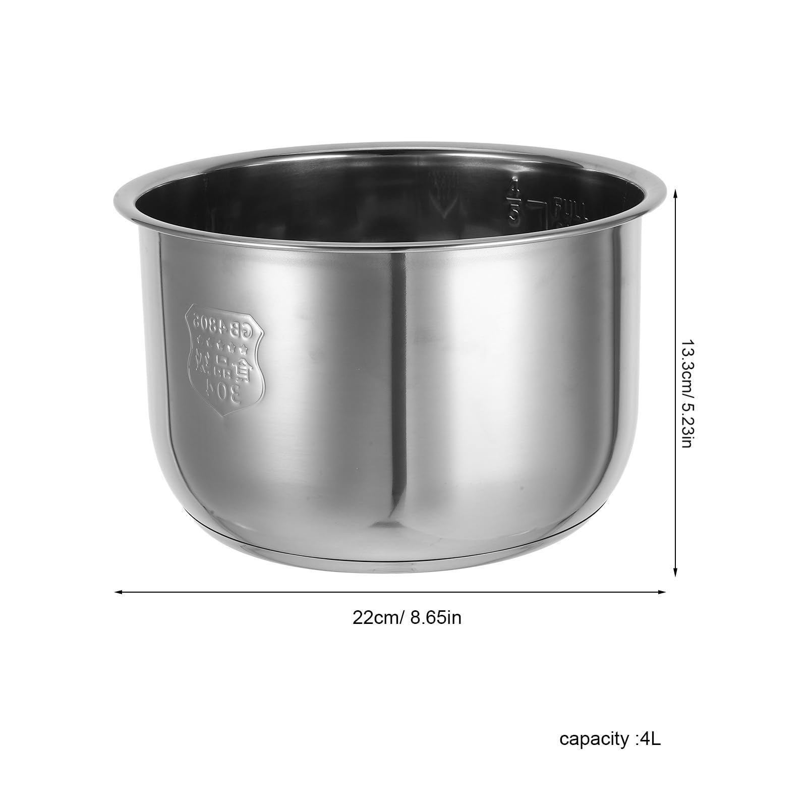 IMIKEYA Olla Interior de Acero Inoxidable 4 L para Arrocera Eléctrica