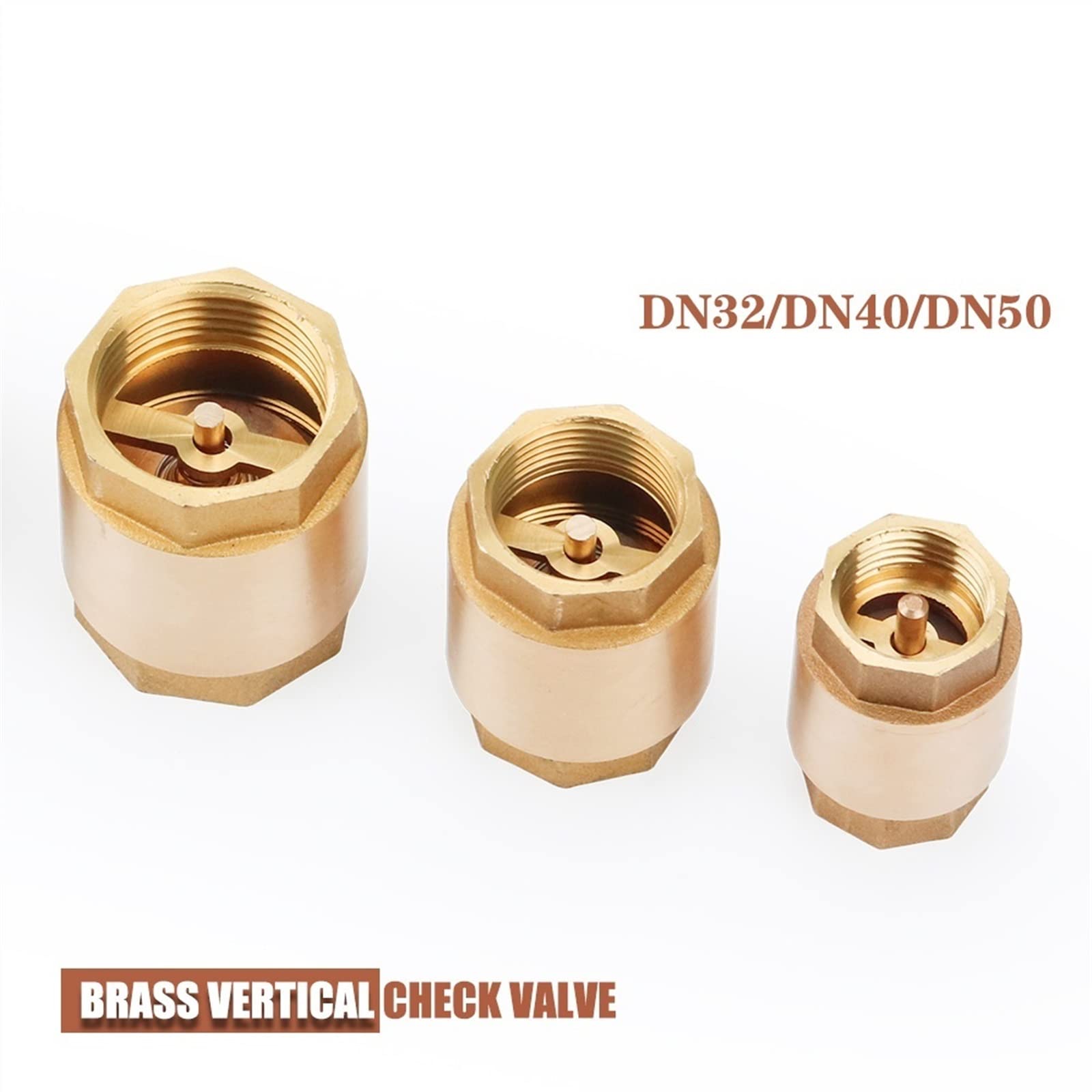 Clapet anti-retour à levage vertical à ressort en ligne femelle en laiton DN32/DN40/DN50 anti-retour unidirectionnel for l'eau 1 pièces (Size : 1-1/4inch)