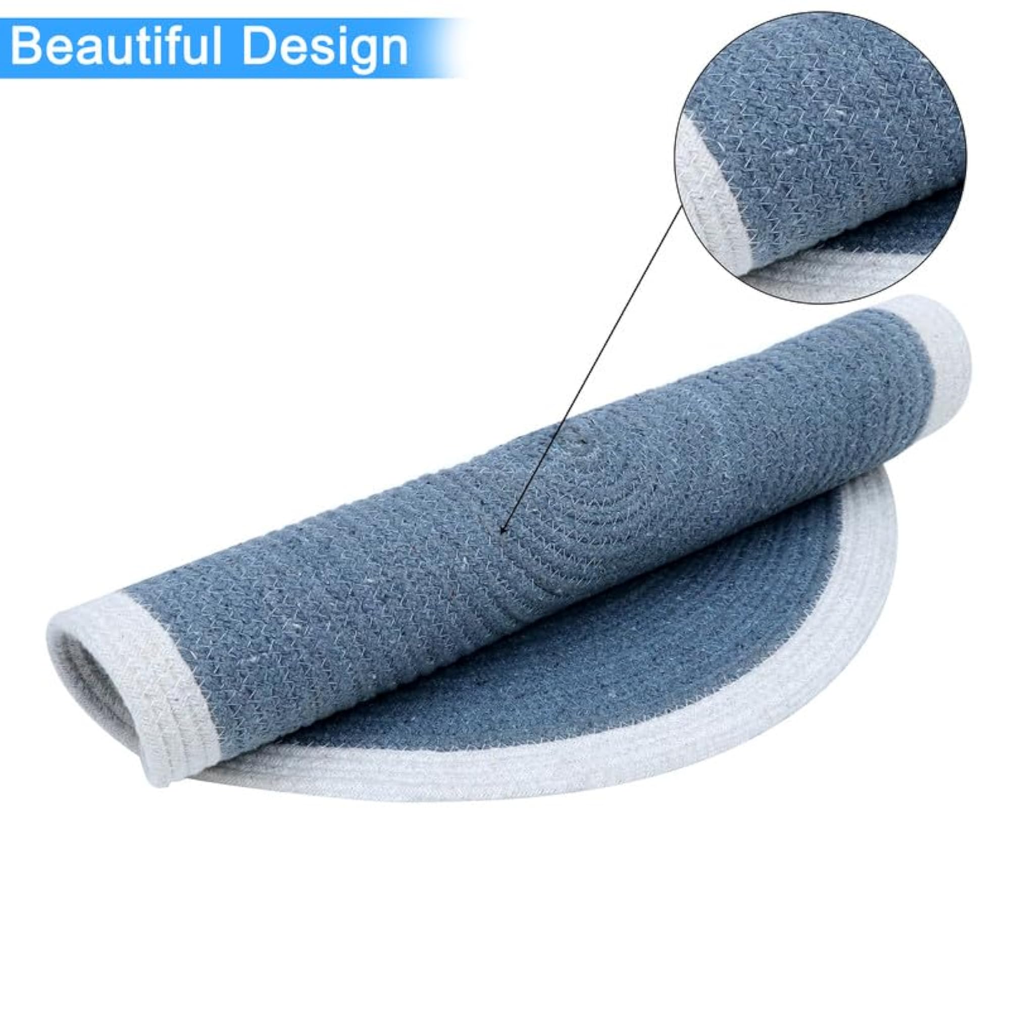 Large Round Bathroom Mat, Non-Slip and Mildew-Resistant