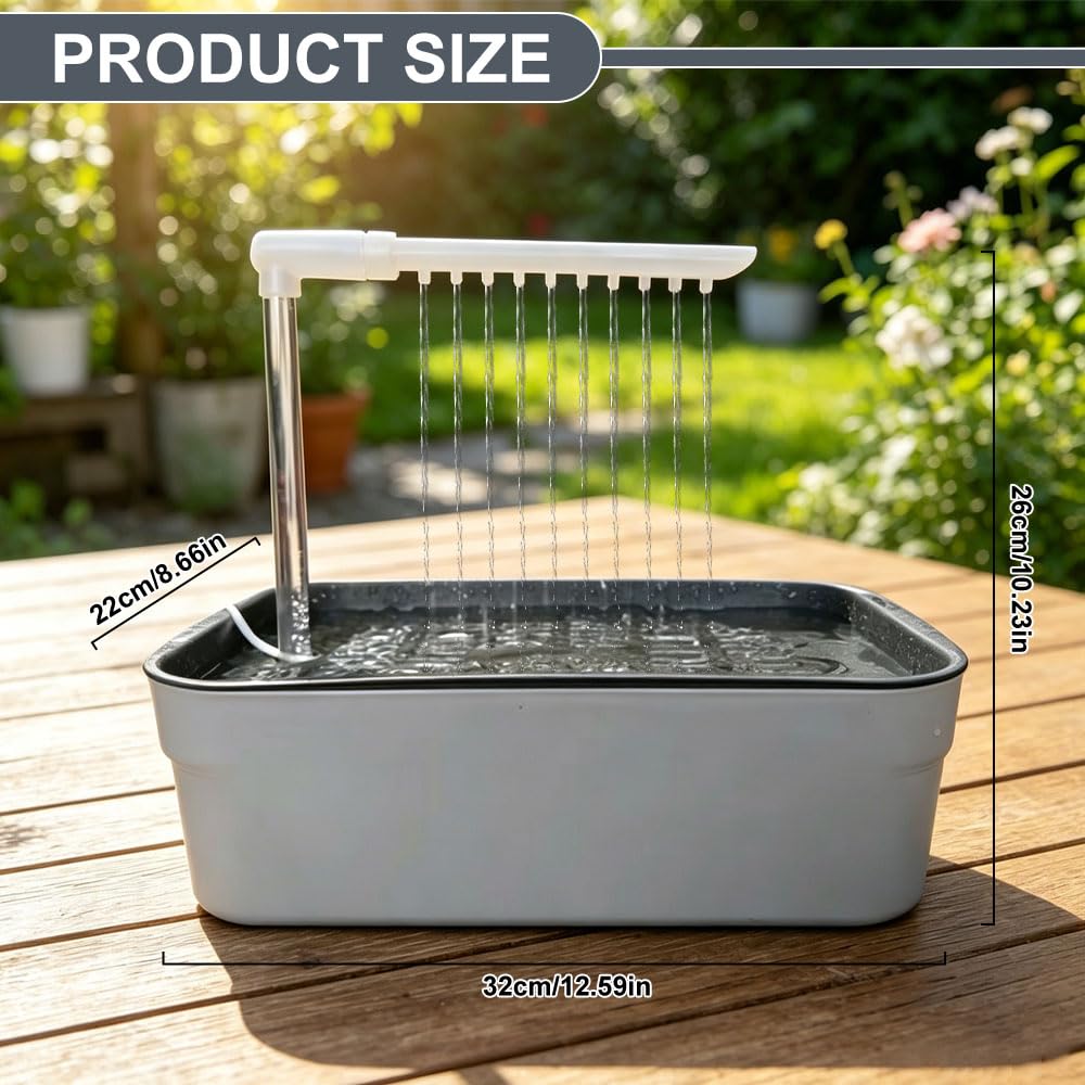 Vogeldusche Wellensittich, Automatische Vogel Dusche mit Wasserzirkulation, Elektrisches Vogelbad für Sittiche, Nymphensittich & Papageien, Vogel Badehaus Badewanne für Käfig, Grau