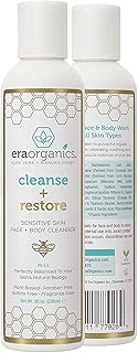 Era Organics Moisturizing Face Wash For Sensitive Skin - Gentle Sulfate Free Facial Cleanser and Body Wash with Organic Al...