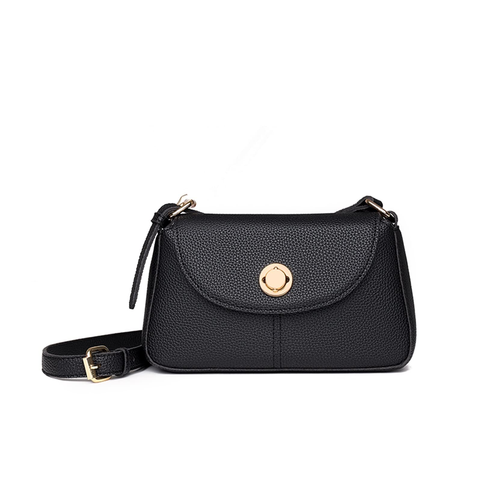 Leather Bag For Women Fashion Shoulder Bags Fashion Simple Handbag Luxury Ladies Crossbody Bag Tote Bag(Black)