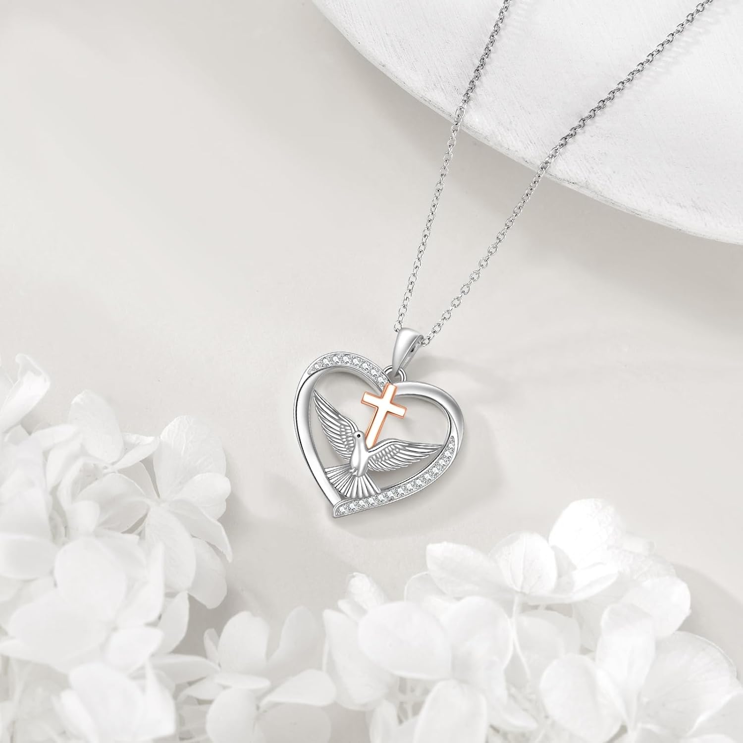 You Are My Sunshine Necklace/Dove Necklace/Tabby Cat 925 Sterling Silver Sunflower/Dove/Tabby Cat Pendant Jewelry Gifts for Women Lovers - Image 3