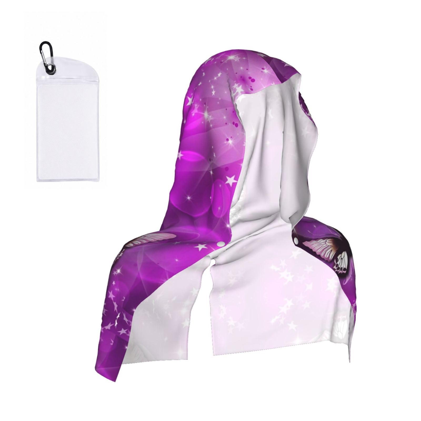 ESNAIUVCD Colourful Butterfly Print Multifunctional Cooling Hoodie Bandana Portable Sweat Absorbing Design For Beach Workouts Exercise Heat Relief Accessories