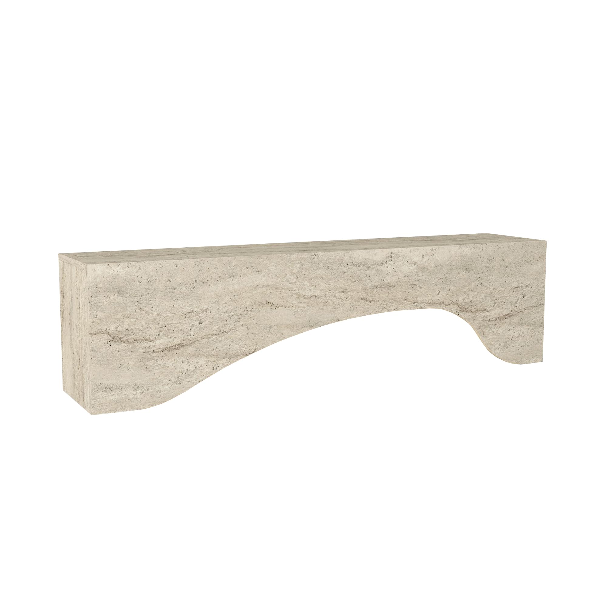 moebel17 TV Lowboard 150 cm Travertin-Optik – TV Schrank für Fernseher bis 65 Zoll – modernes TV Board & TV Ständer in Stein-Optik, Fernsehtisch Lowboard für Wohnzimmer, Beige, 150 x 40 x 31,4 cm