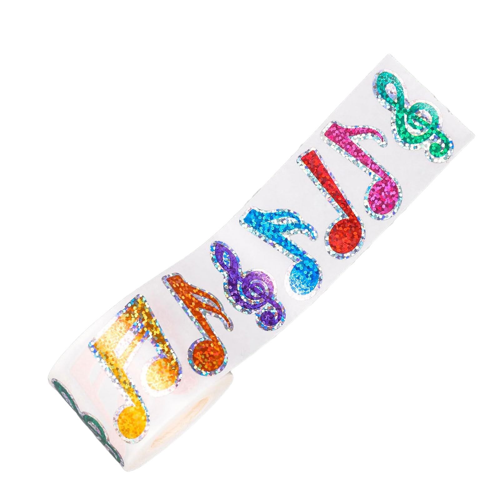 Jazuaiao Music Theme Sticker Waterproof Adhesive Colorful Glittering Musical Note Decal for Bathrooms Kitchens Classroom Decors Piano Note Sticker