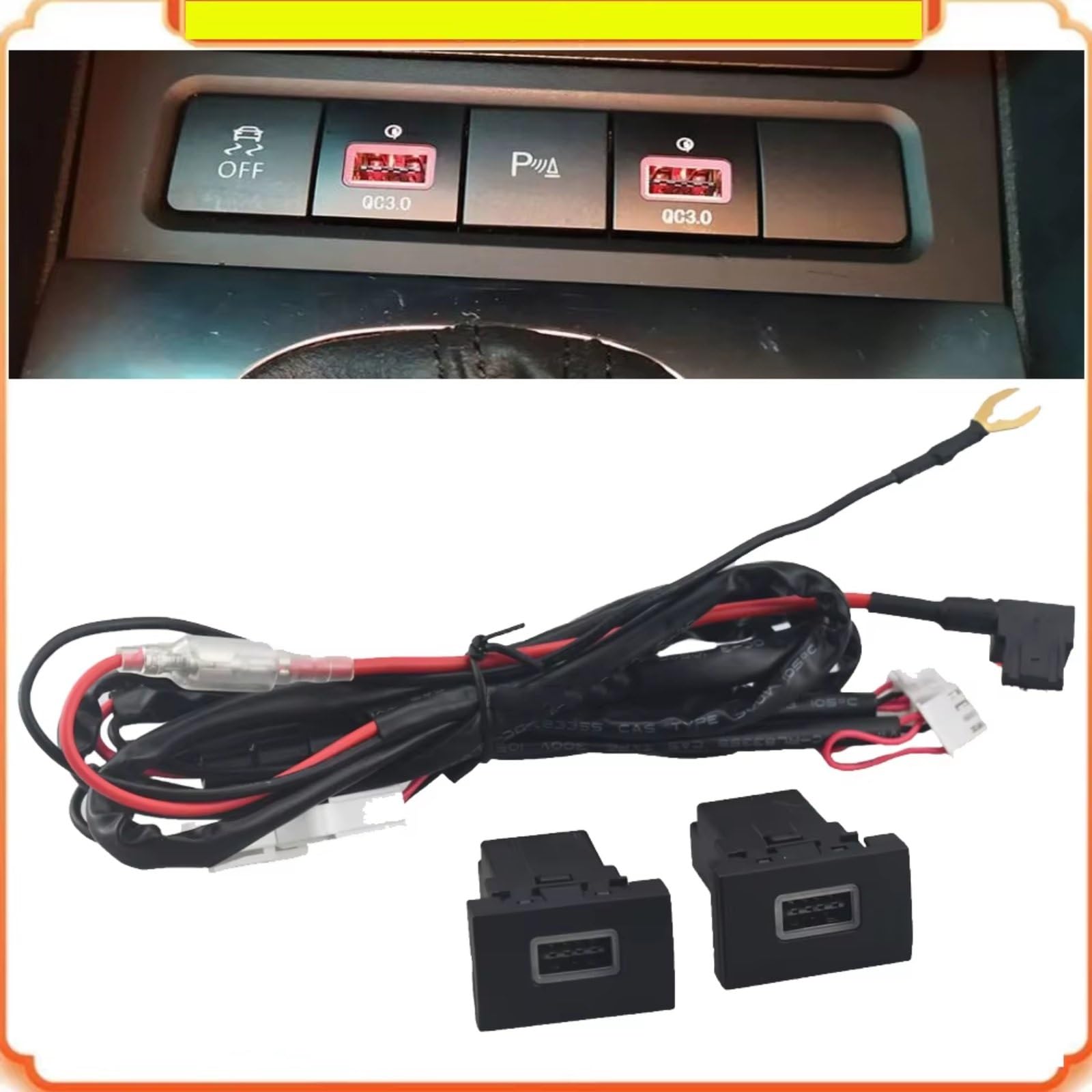 Aux USB carga Módulo Consola USB Compatible Con VW Para Polo 2011-2013 Coche Para Cargador Adaptador Carga Rápida Doble QC3.0 Interruptor Toma Corriente