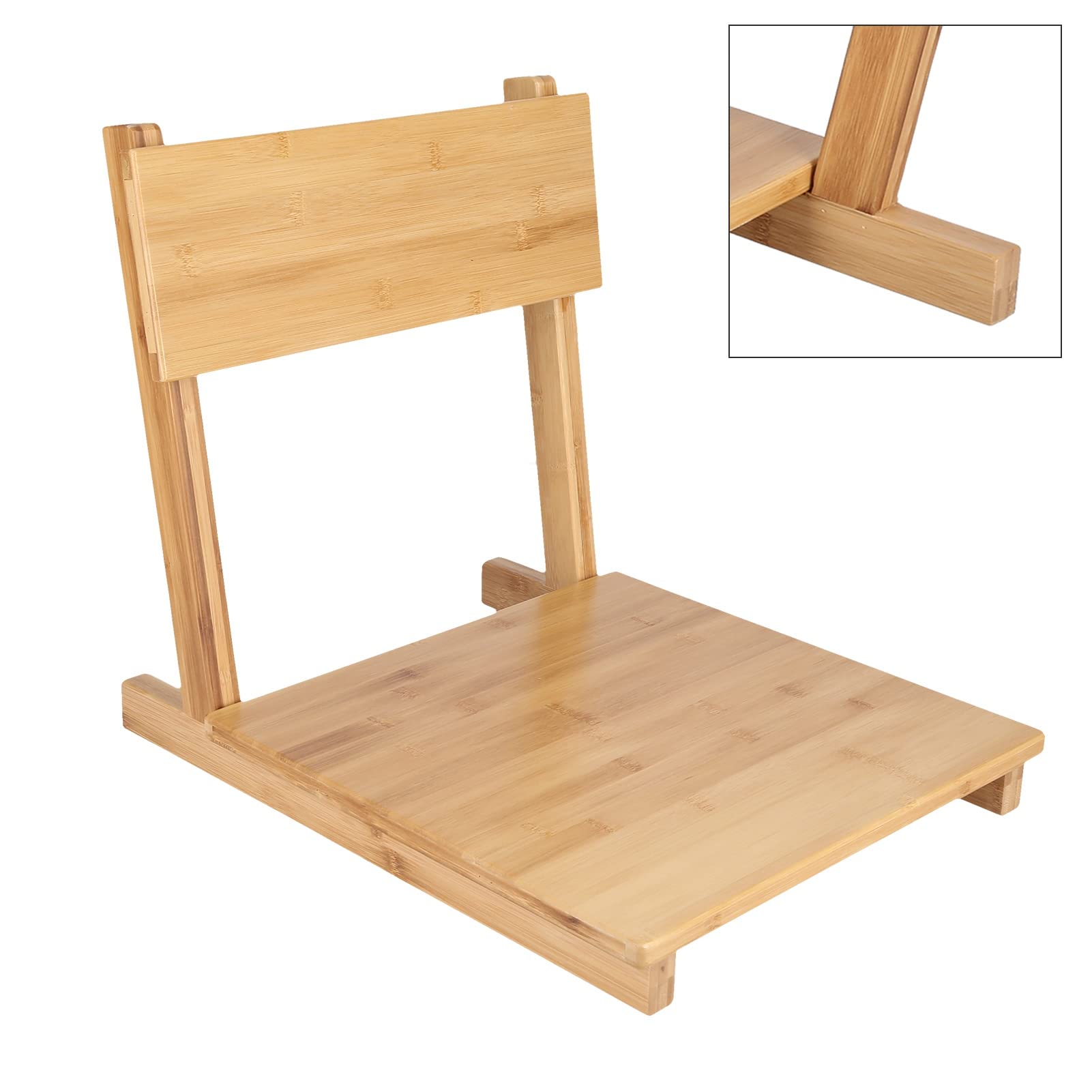 Garosa Chaise de Sol en Bambou Style Japonais sans Jambes Portable avec Support de Dos pour Meditation Salon Fenetre Idéale Espace Petit Relaxation Lecture
