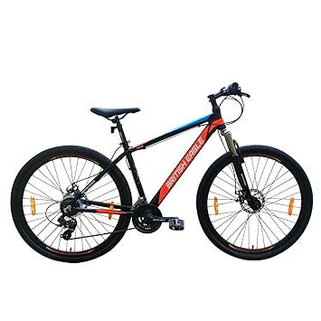 British Eagle | Tayene Multi Speed | Water Decals | Lightweight Alloy 6061 Frame | Hybrid Bike | Shimano Gear Set | 700c for Adult - Black/Blue | Frame Size : 18 Inch | 85% Assembled