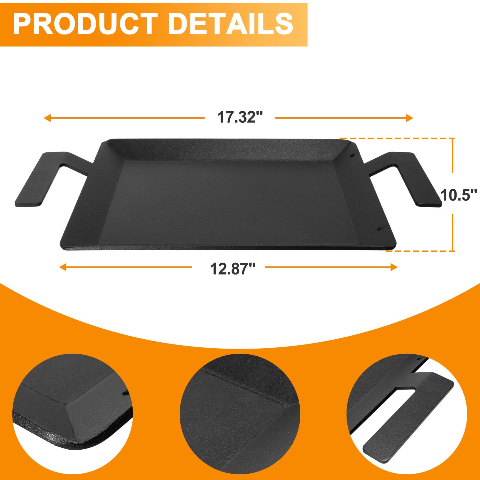 DcYourHome Universal Griddle Insert for Gas Grill with Handles for Stove Top Versatile Stovetop Oven, Flat Top Griddle for Induction Cooktop Gas Stove, 17.5