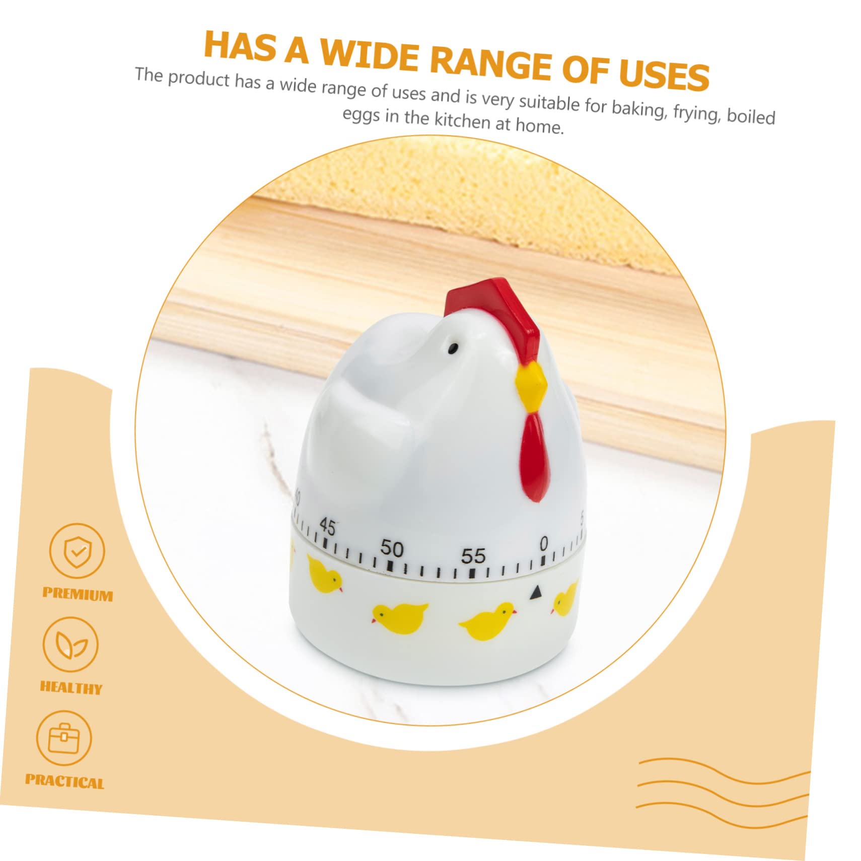 PRETYZOOM 5pezzi Timer Meccanico Da Cucina Forma Di Pollo Timer Di Conto Alla Rovescia Portatile Per Gestione Del Adatto Per Cottura e Attività Domestiche Design Carino e Pratico