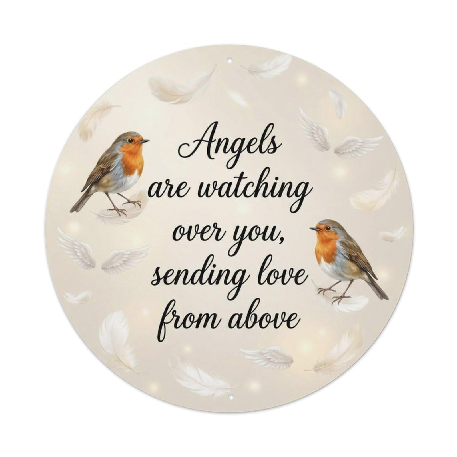 Metal Tin Sign European Robin Garden Sign Heaven Love Angels