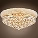 Bagel Design 10 Light 20" Gold Flush Mount with Clear Swarovski Crystals