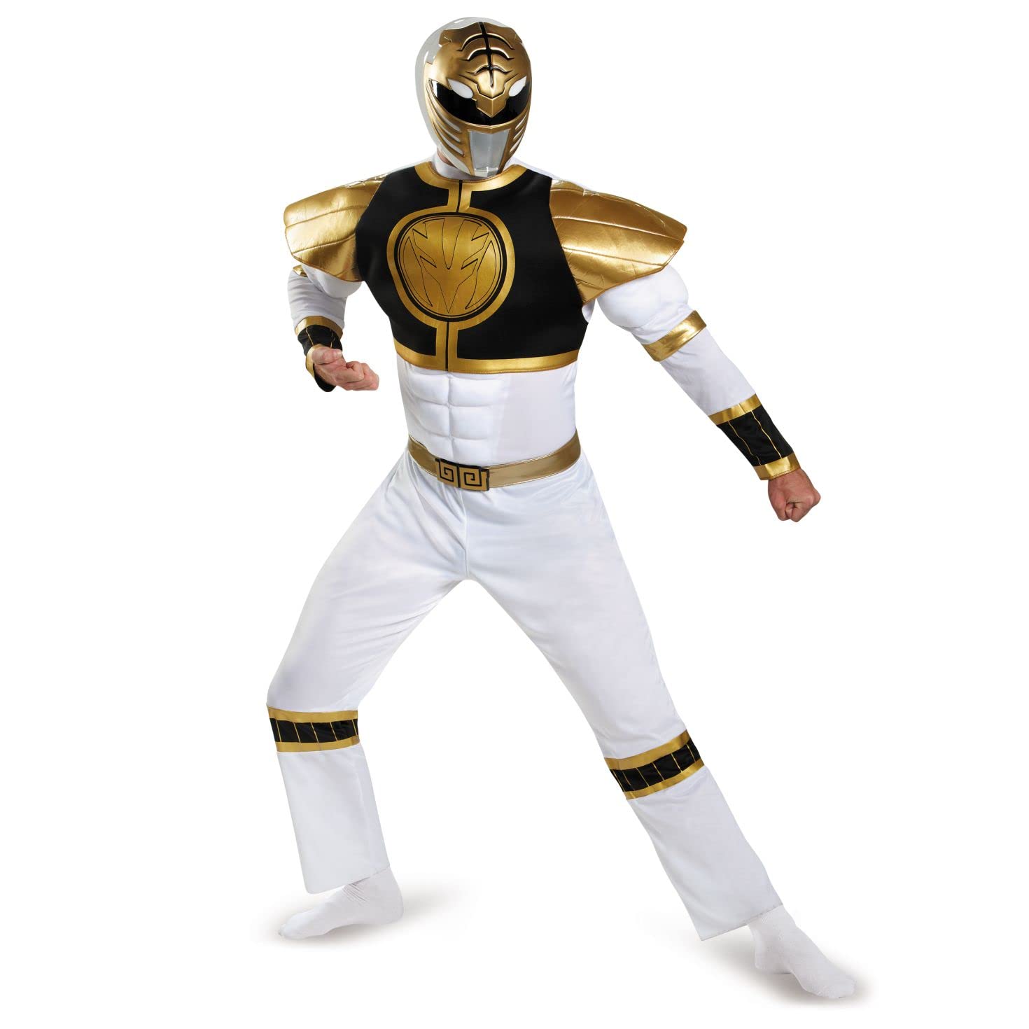 Disguise Disfraz Power Ranger Adulto Blanco, Power Rangers Disfraz Adulto, Disfraz Superheroe Adulto Hombre, Power Ranger Blanco Disfraz Adulto, Disfraz Carnaval Hombre Talla XL