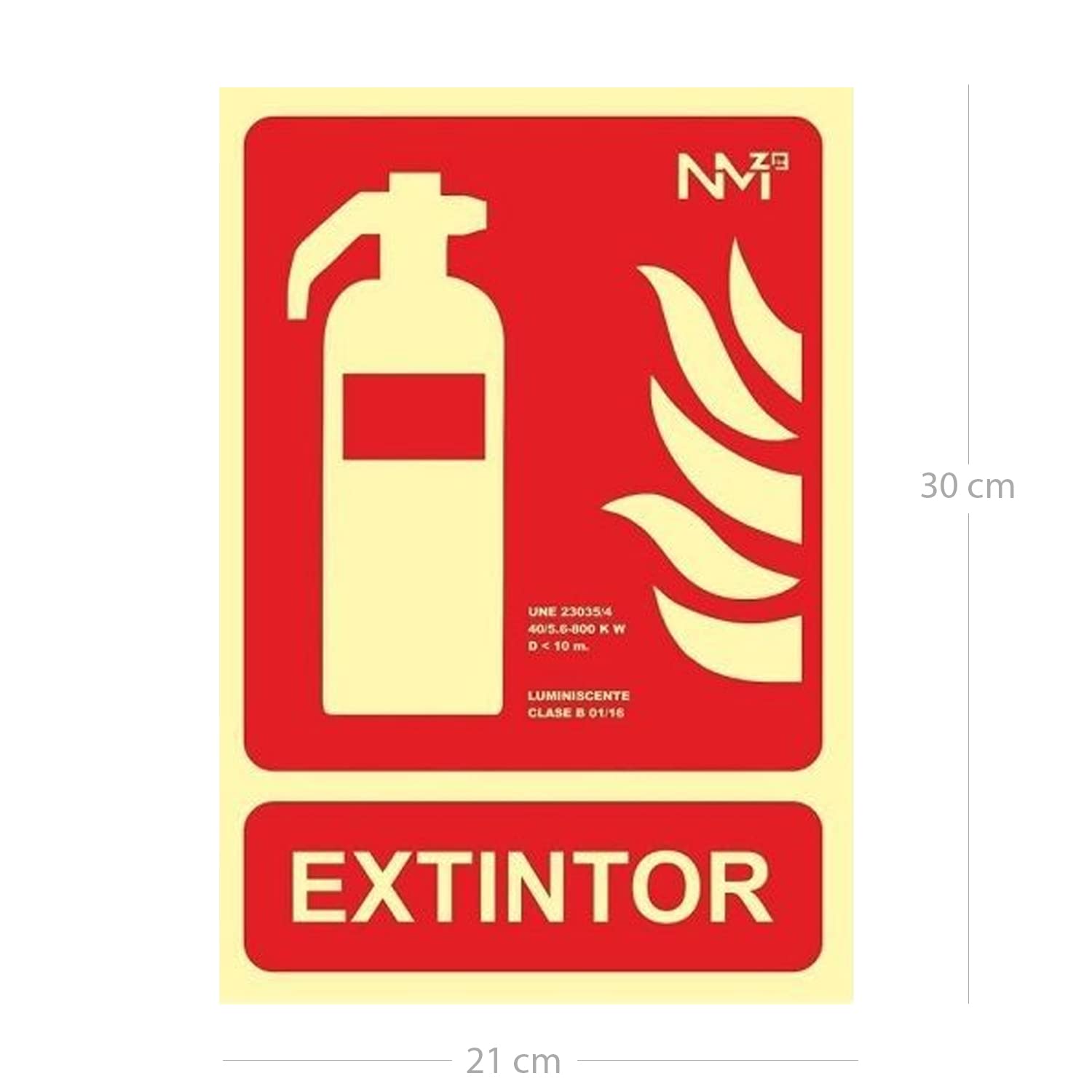 NM RD00113 – Segnale Luminiscente Per Porta Tagliafuoco – Classe B, PVC 0,7 Mm, 21x30 Cm – Conforme A CTE, RIPCI E Nuova Legge