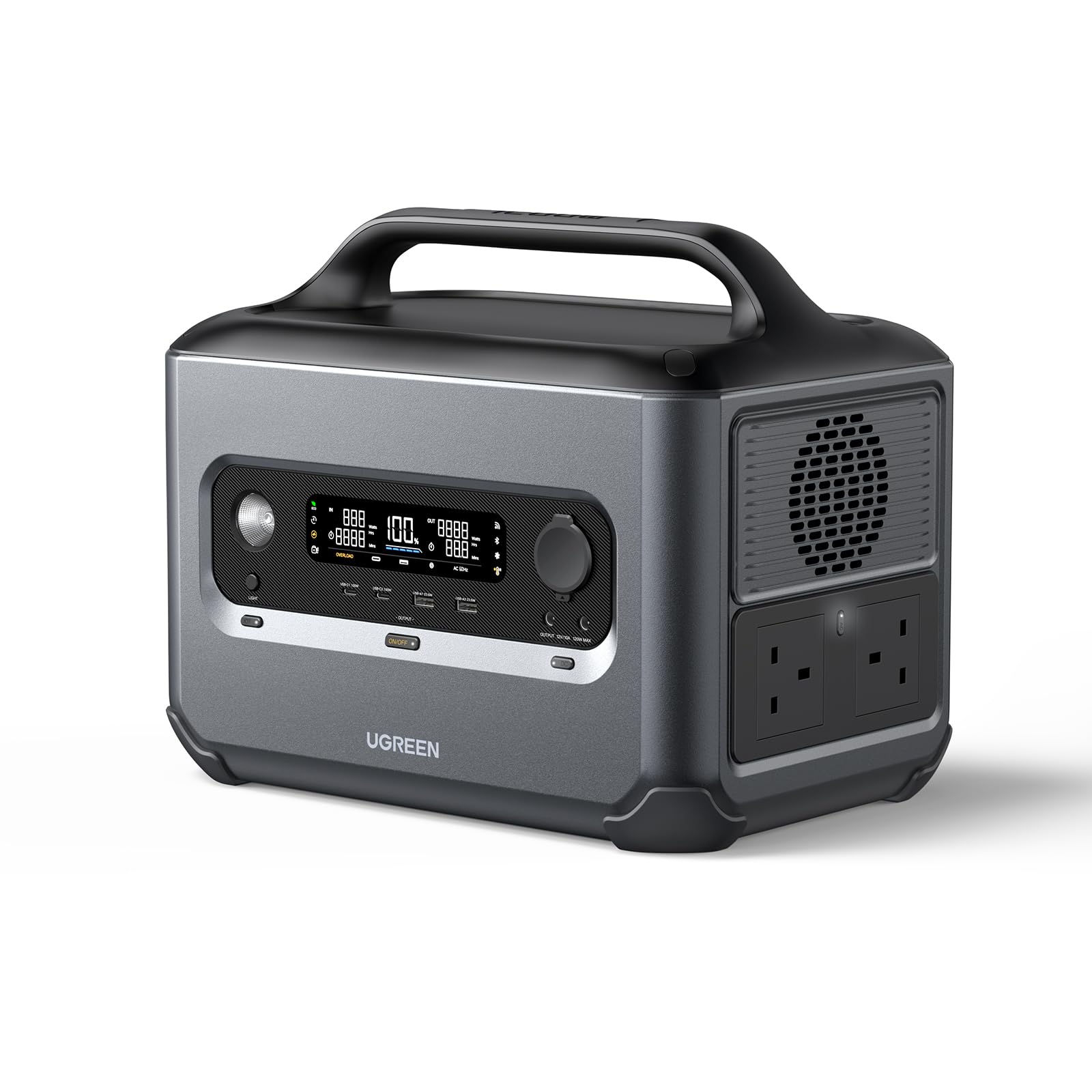 UGREEN Portable Power Station 1024Wh PowerRoam 1200 Solar Generator, LiFePO4 Battery, 1.5H Fast Charging, 1200W AC Outlets(2500W Peak) for Outdoor Camping/Home Backup/RVs (Solar Panel Optional)