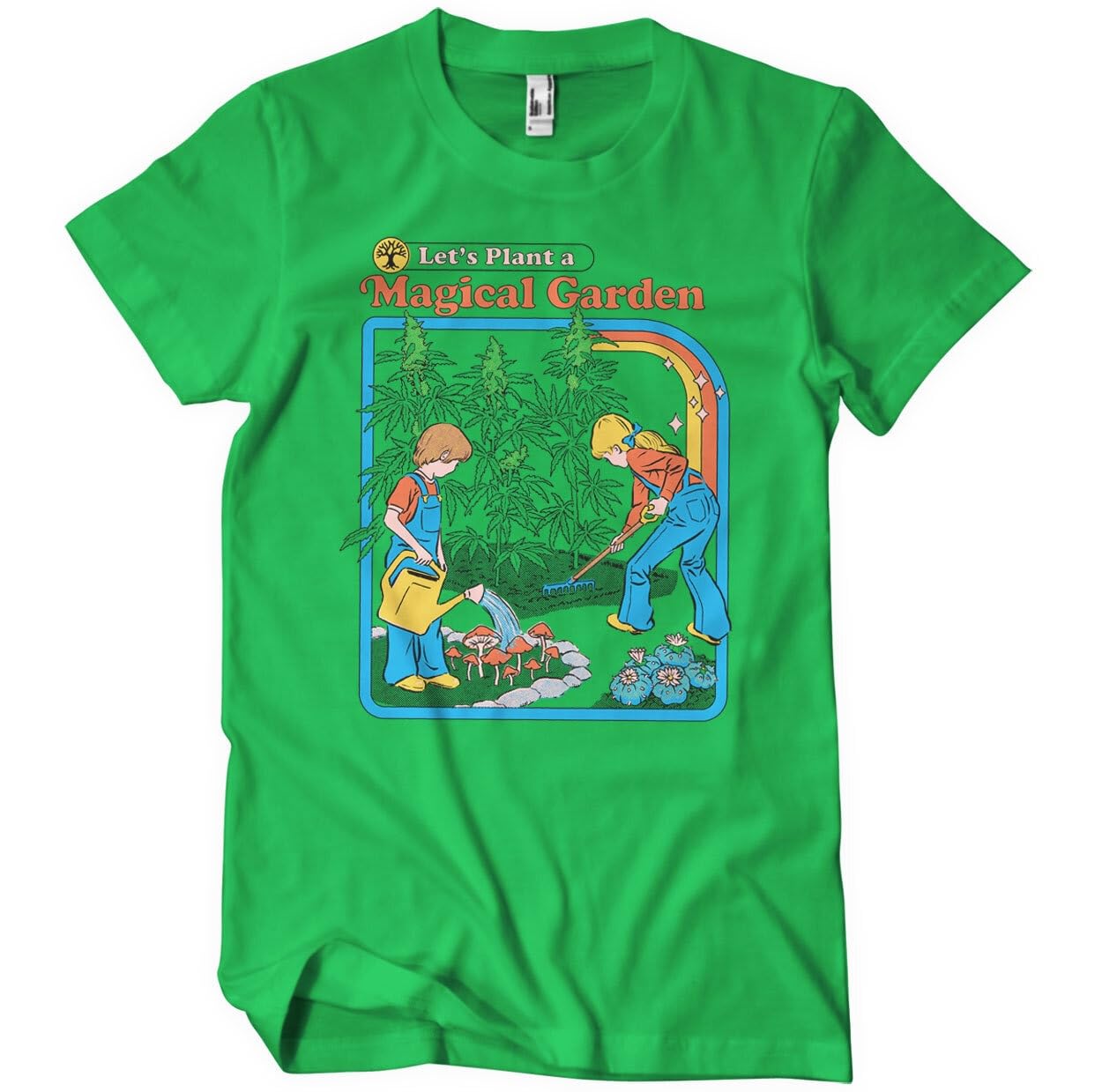 Steven Rhodes Men's Green Officially Licensed Let's Plant A Magical Garden T-Shirt (Green), Medium