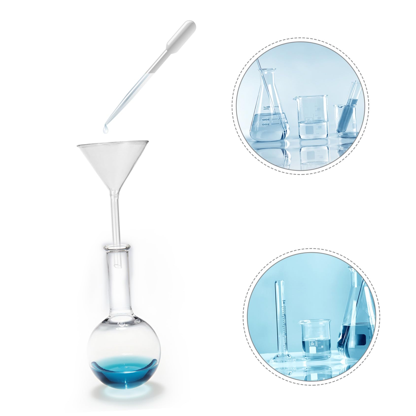 DOITOOL 4 Stück Teiliges Laborglas Trichter Kurzschaft Chemikalienbeständig Präziser Flüssigkeitstransfer für Labor und Handwerk