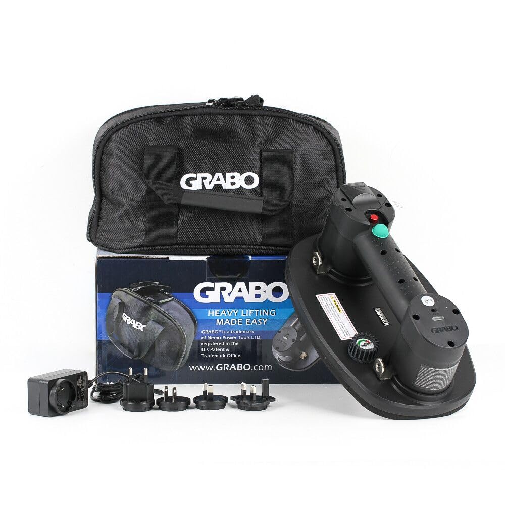GRABO Plus-Lifter 20 elektrische Vakuum-Saugnapf für Fliesen, Stein, Holz, Glas, Betonpflaster