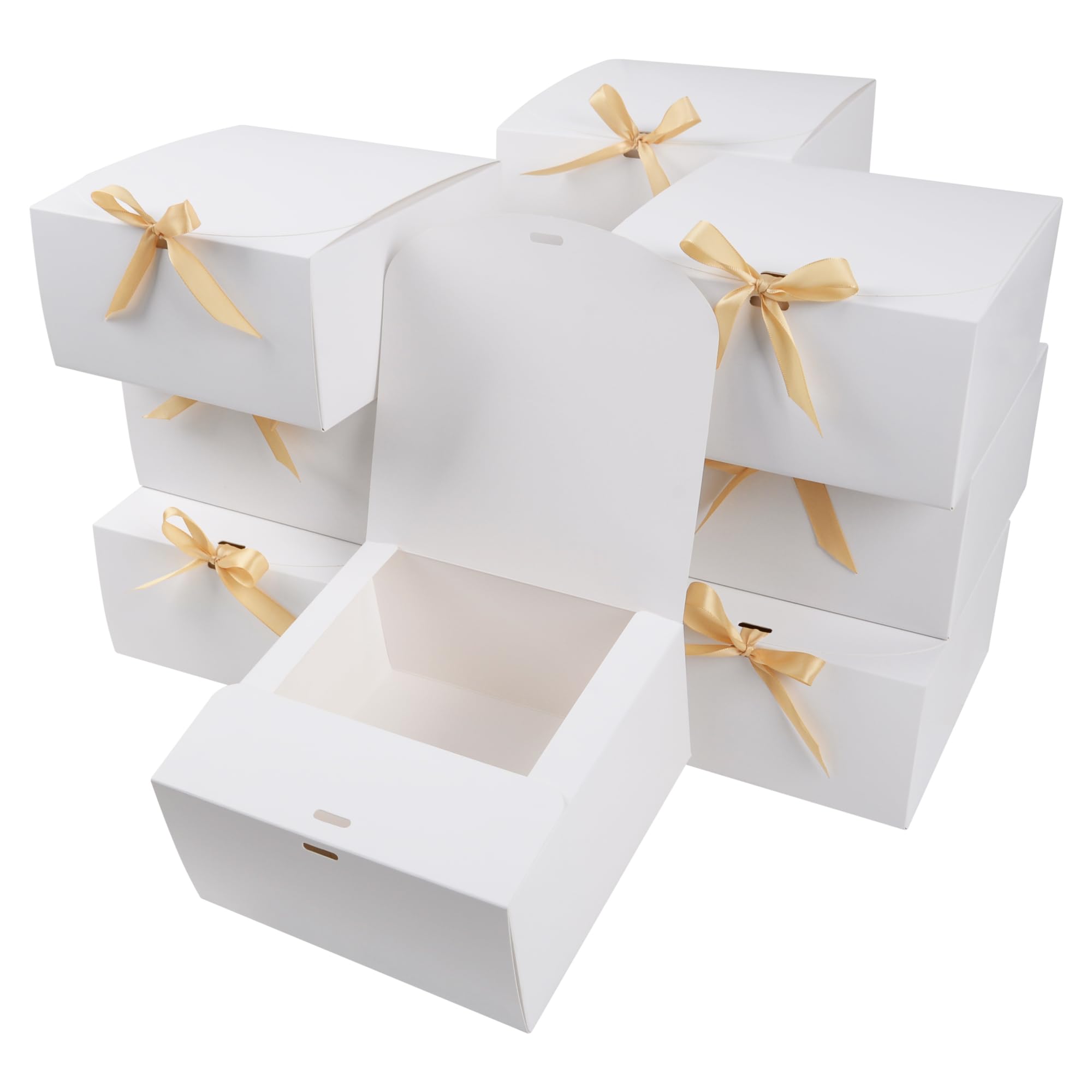 GXFCING Cadeaudoos met Deksel, 20x20x10cm Grote Kartonnen Geschenkdoos, Zwart Verpakkingsdoos, Geschikt voor Bruiloft, Verjaardag, Kerstfeest en Cadeauverpakking, 10 Stuks