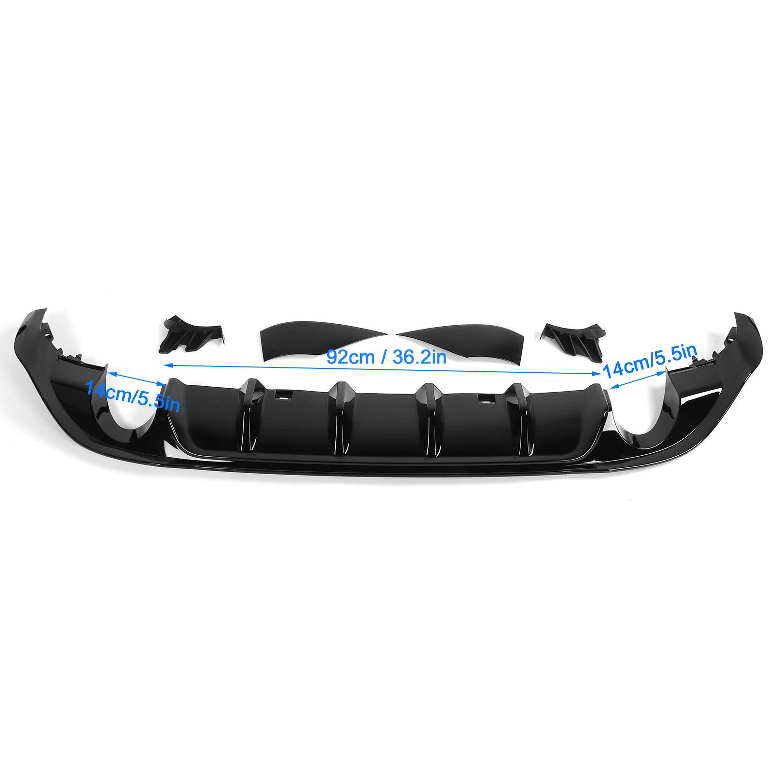 Kit grembiule diffusore paraurti posteriore MK7.5 TCR nero lucido 4 pinne stile adatto per MK7.5 Standard/GTD/R Facelift 2017-2020