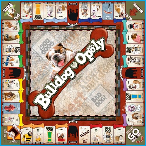 Bulldog-Opoly juego de mesa de propiedad temática miniatura 4
