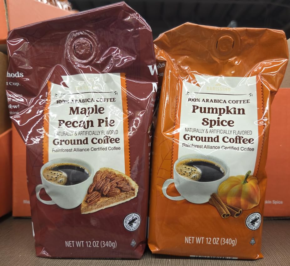 Generic Barissimo Pumpkin Spice & Maple Pecan Pie Light Roast Ground Coffee 12oz 340g (Two Bags)