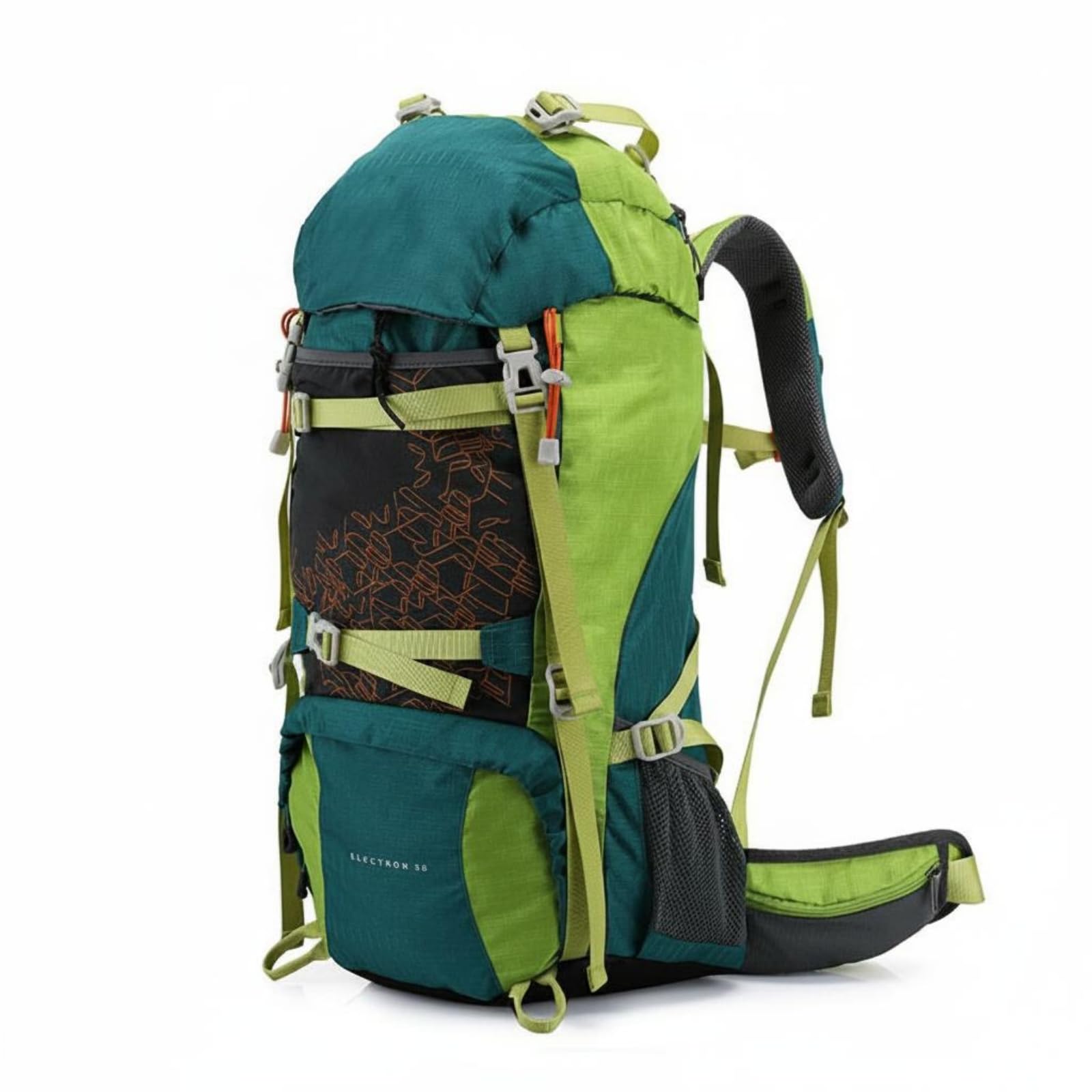 Waterproof Hiking Backpack Tear Resistant Large Capacity Backpack Long-Lasting Travel Pack for Sports, Green | Sporting Goods | Outdoor Sports | Camping & Hiking-image-22