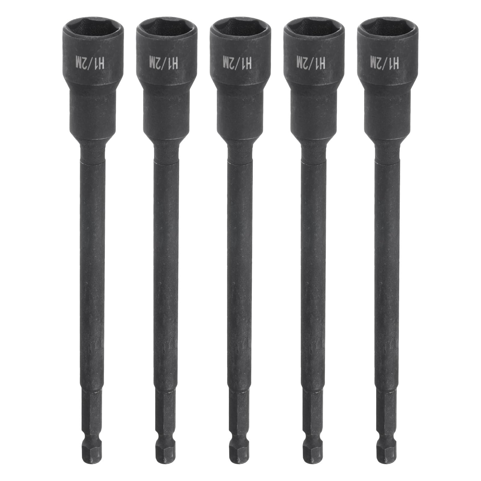 QUARKZMAN 5Pci Attacco Per Dado Magnetico 1/2" x 1/4" Lungo Ad Attacco Rapido A Sei Lati SAE In Acciaio CRV Per Avvitatore Ad Impatto Set Di Bits Per Dadi E Bulloni Per Trapano