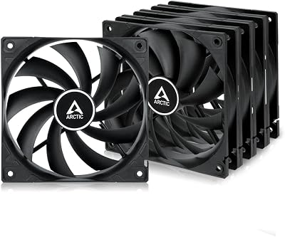 ARCTIC F12 (5 Piezas) – Ventilador PC 120mm, Fan 120mm, Ventilador de Caja para CPU, Motor Muy Silencioso, Computadora, 1350 RPM – Negro