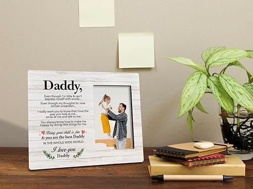 Miniatura 5 de Marco de fotos para papá nuevo, eres el mejor papá del mundo, regalo de marco de fotos de madera, regalo del primer día del padre, regalo de foto