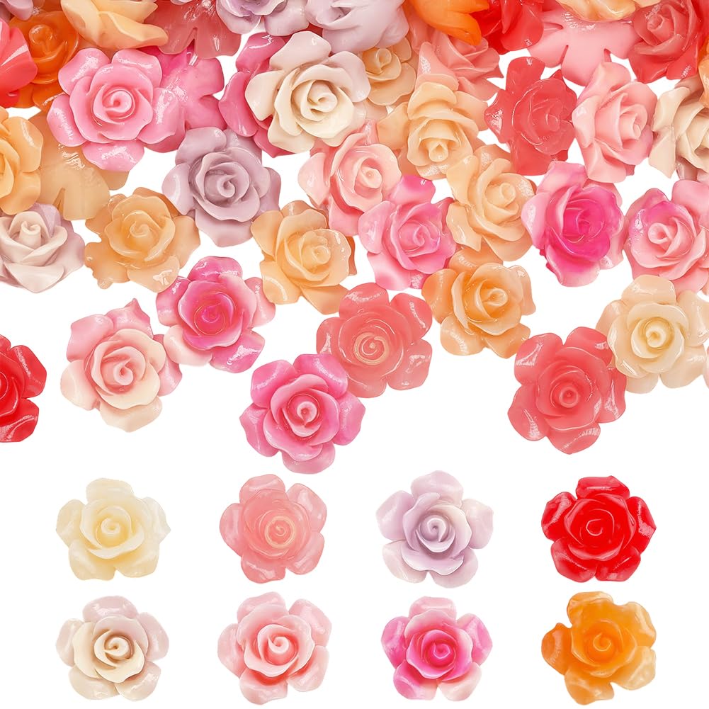Perles en acrylique rose 12mm pour création de bijoux et loisirs créatifs