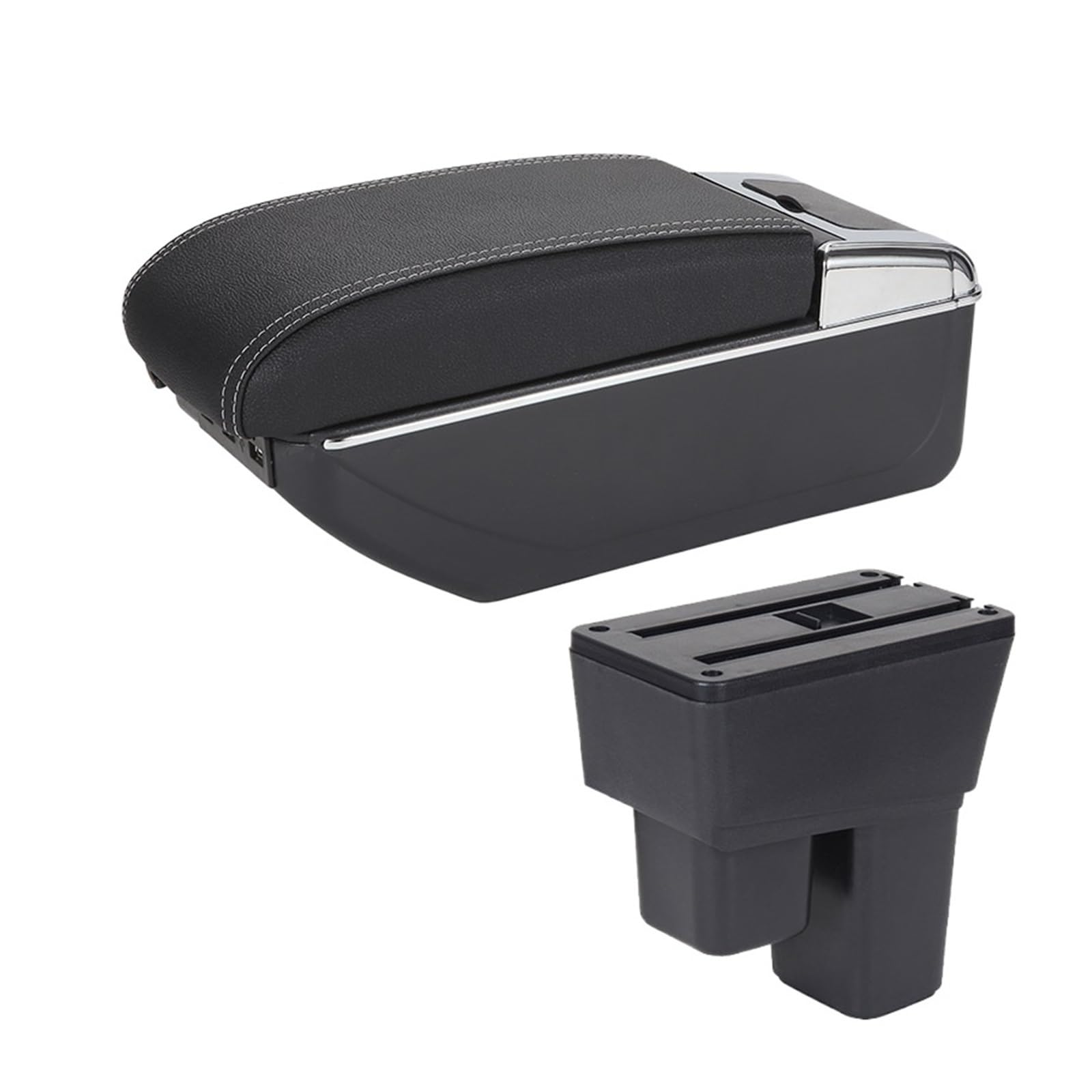 Baiqimv For Fit For Jazz 2 2008 2009 2010 2011 2012 2013 Car Armrest Car Armrest Box Center Console Storage Box Car Accessories(B3 7USB)