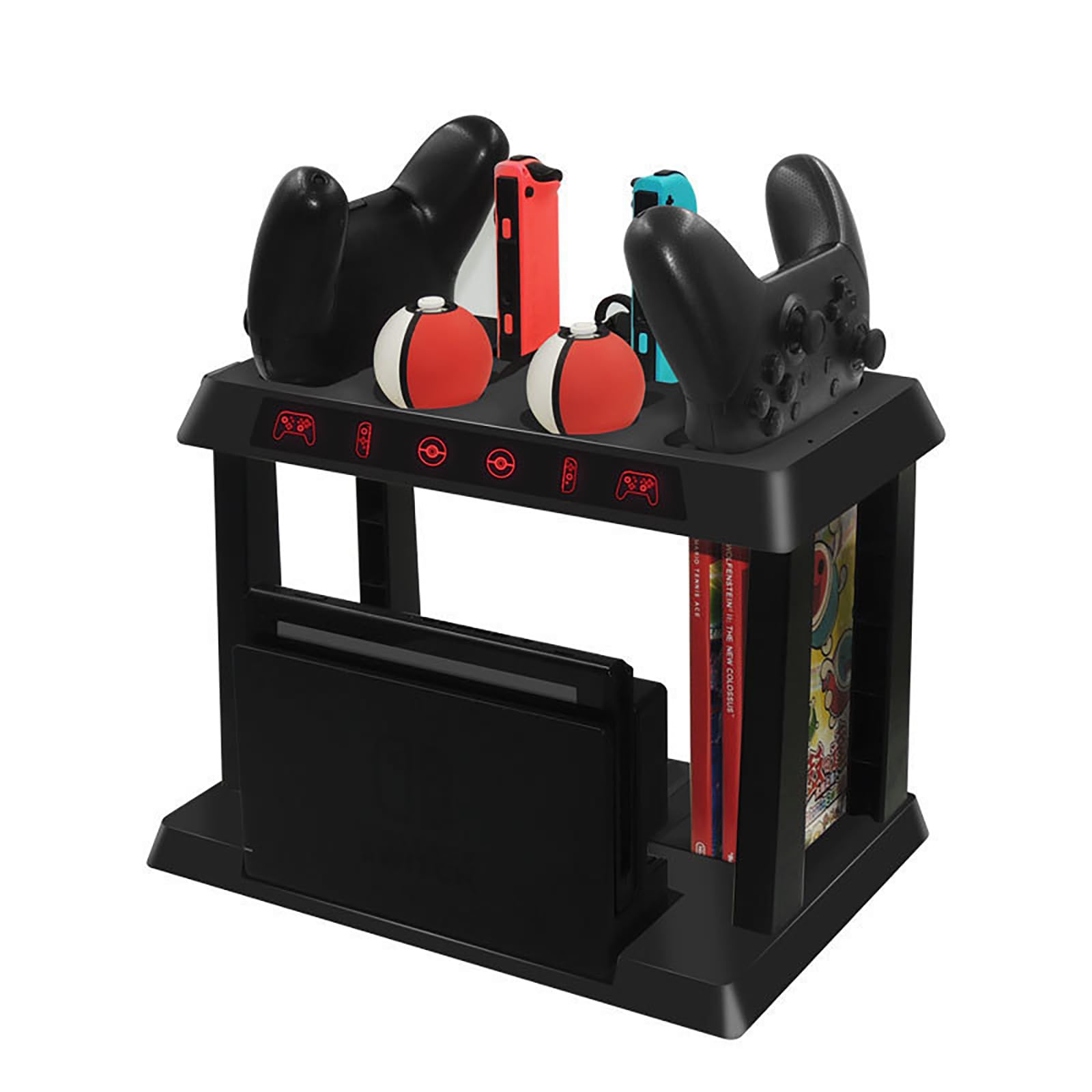 Stazione di ricarica portatile Supporto per organizer portatile Stand Controller Stand con Slot di archiviazione per disco per controller di gioco