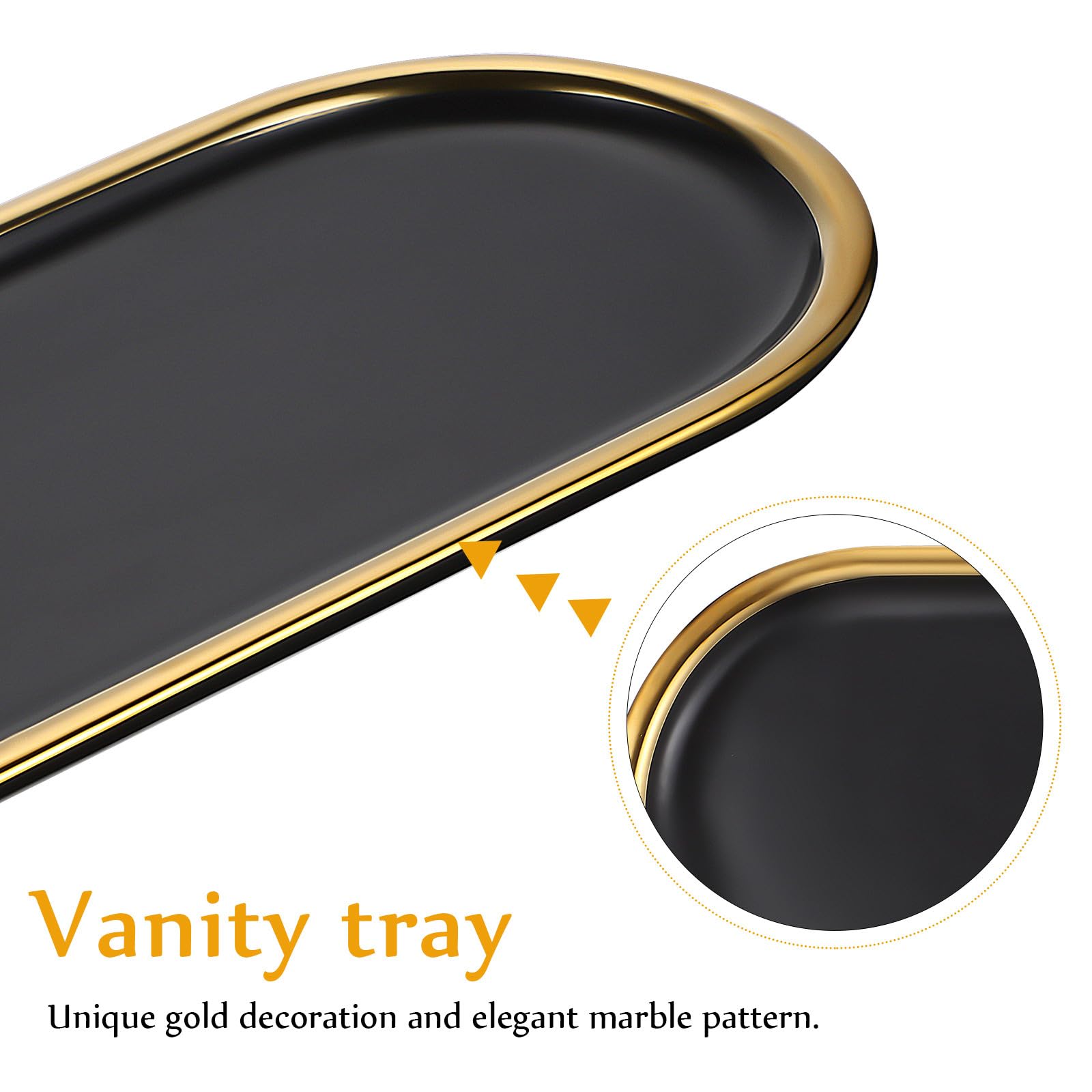 NUOBESTY 2pezzi Vassoio Decorativo Ovale Per Lavabo Vassoio Porta Profumi e Oggetti Da Toeletta Per Bagno Cucina