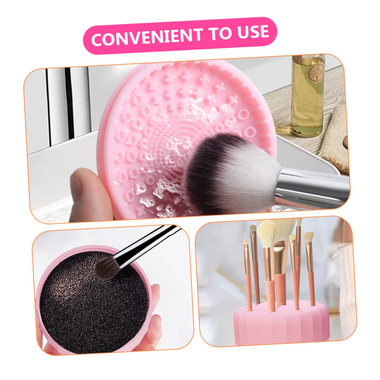 Beavorty Kit De Nettoyage De Pinceaux De Maquillage De Voyage 5 Pièces Boîte De Nettoyage De Pinceaux À Double Usage Tapis Outils De Maquillage Réutilisables