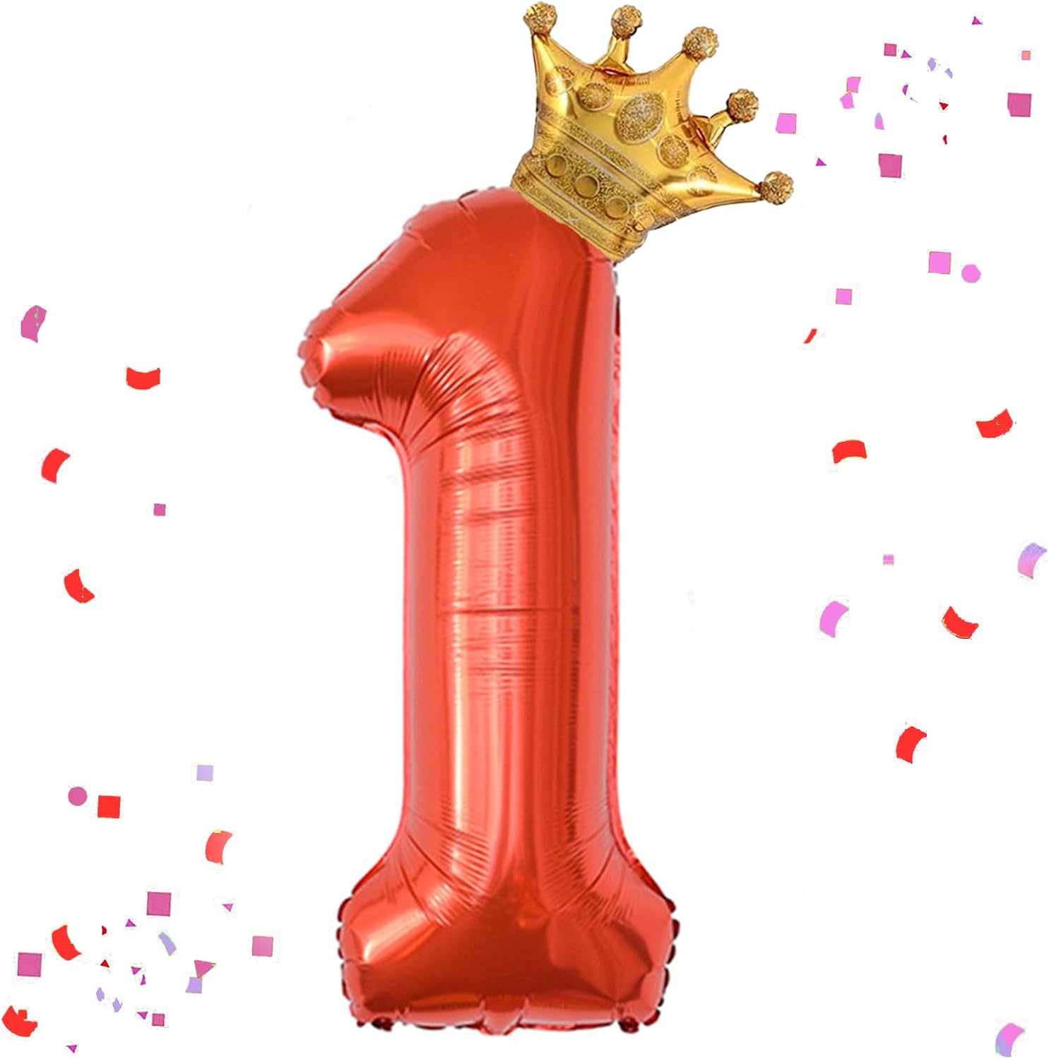 Amazon.com: 40 Inch Red Number 1 & Mini Crown Balloon for Birthday ...