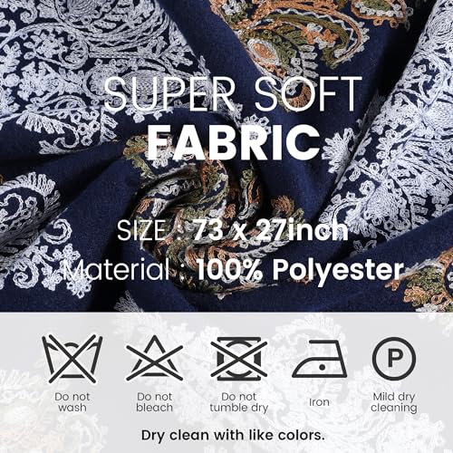 Letusto LUU MANLIC Women's Shawl Wrap Embroidered Tassel Scarf, Premium Quality, Oversize(73x27), Soft, Durability, Warm2