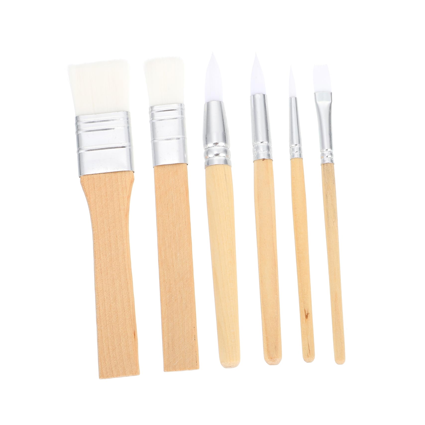 6 Piezas Pinceles Cortos de Lana Cruda para Acuarela Suministros de Pintura Pincel de Arte para Pintura al Óleo Herramienta de Dibujo