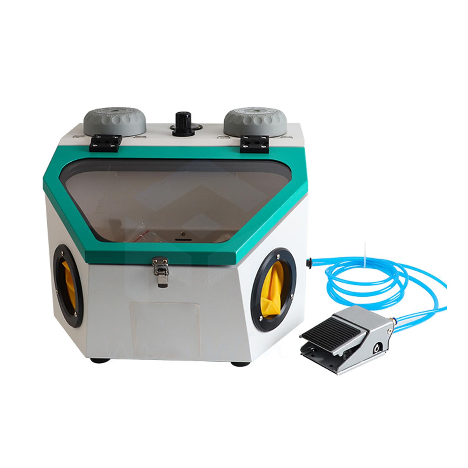 Cabina Arenadora,Gabinete de Chorro de Arena de Mesa,Cabina Chorreadora de Arena,Equipado con Agujeros de Trabajo de Guantes para la Limpieza de la Superficie de la Pieza de Trabajo(Color:VERDE)